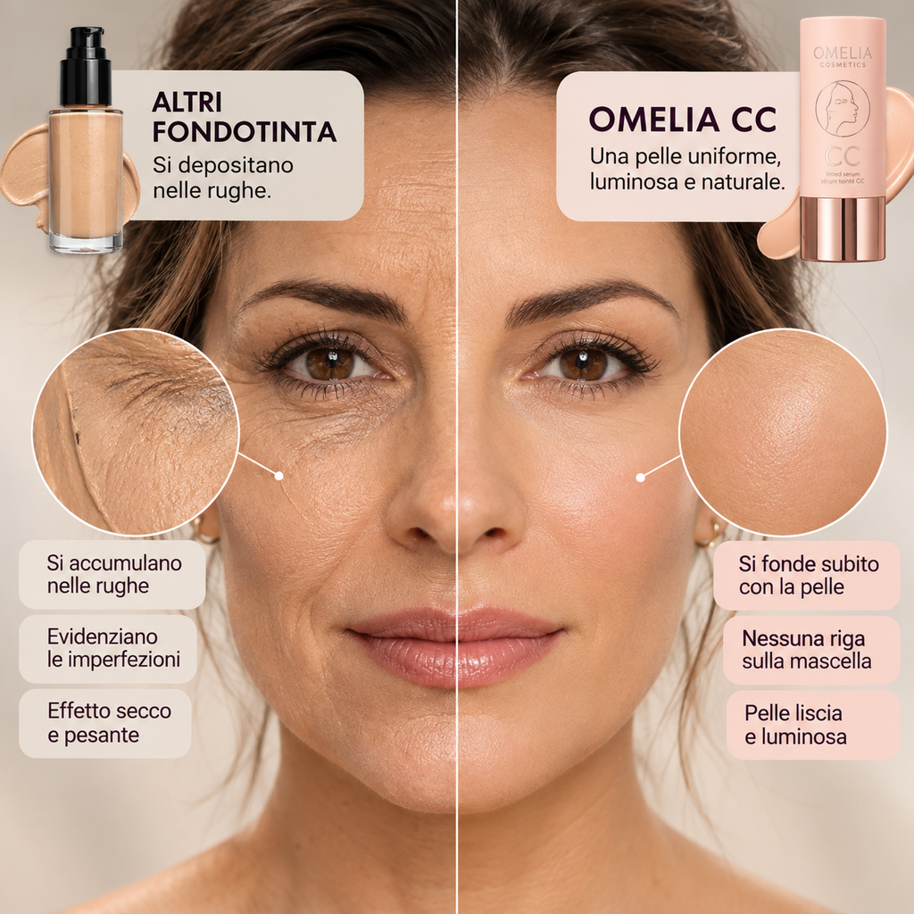Omelia CC Siero | Fondotinta Coreano Idratante | Tonalità Adattiva ed Effetto Naturale Senza Maschera