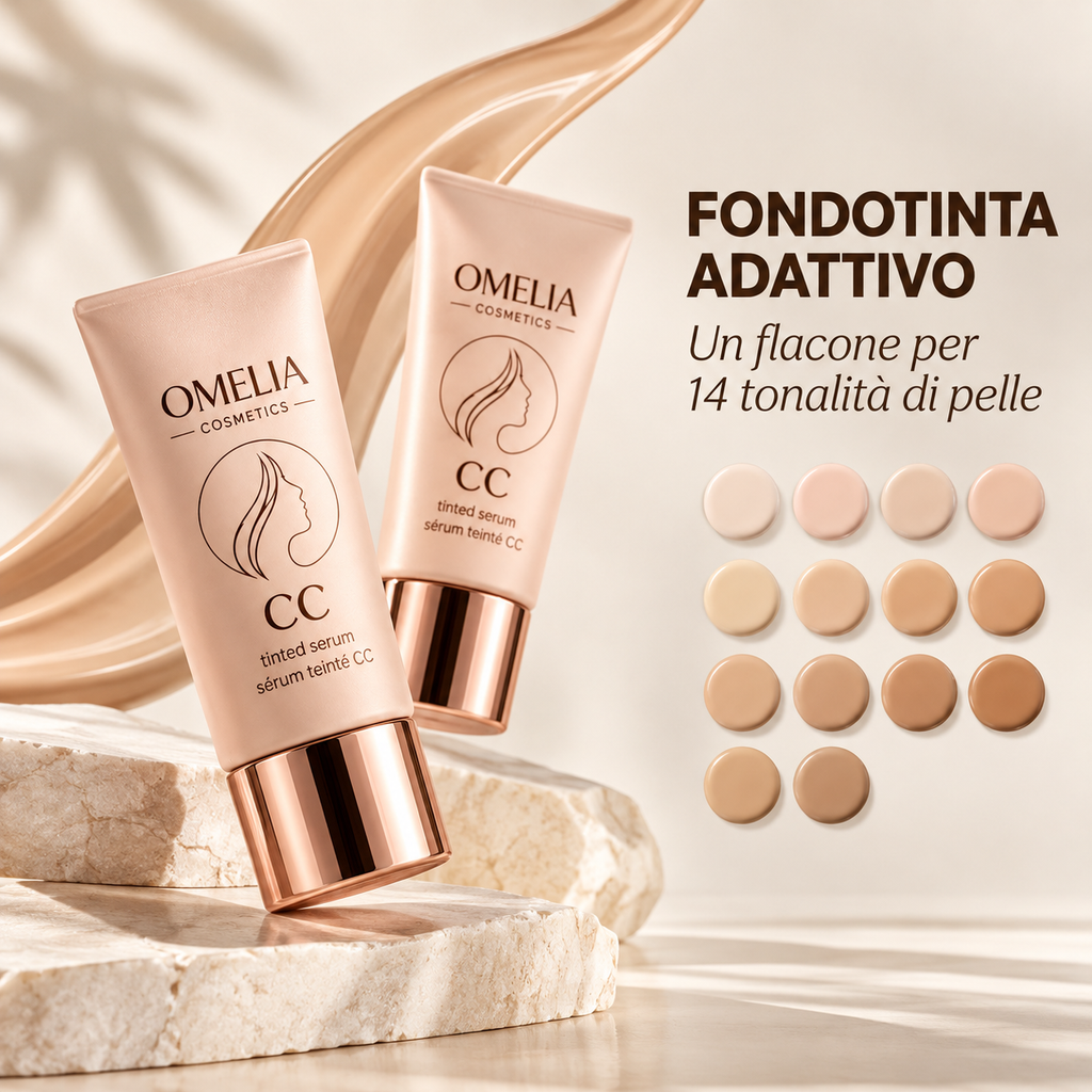 Omelia CC Siero | Fondotinta Coreano Idratante | Tonalità Adattiva ed Effetto Naturale Senza Maschera