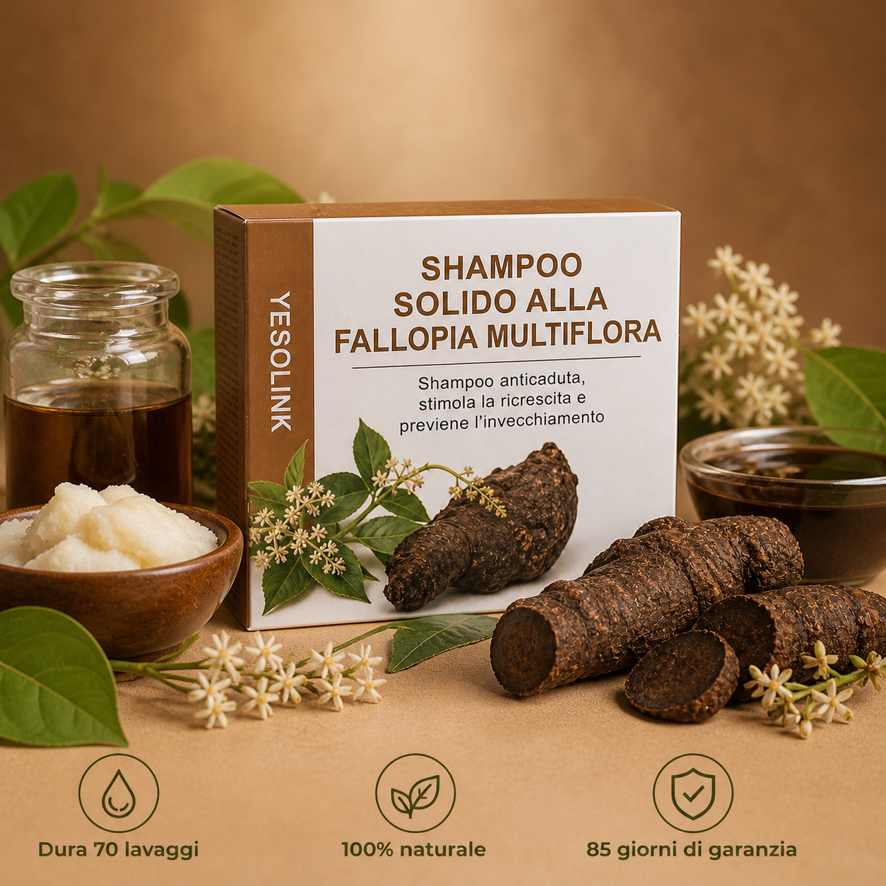 Shampoo Solido anti Caduta e Invecchiamento