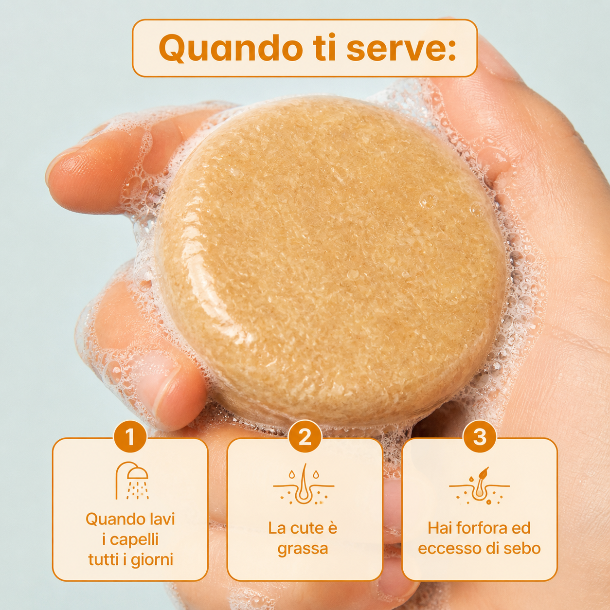 Shampoo solido per capelli Grassi