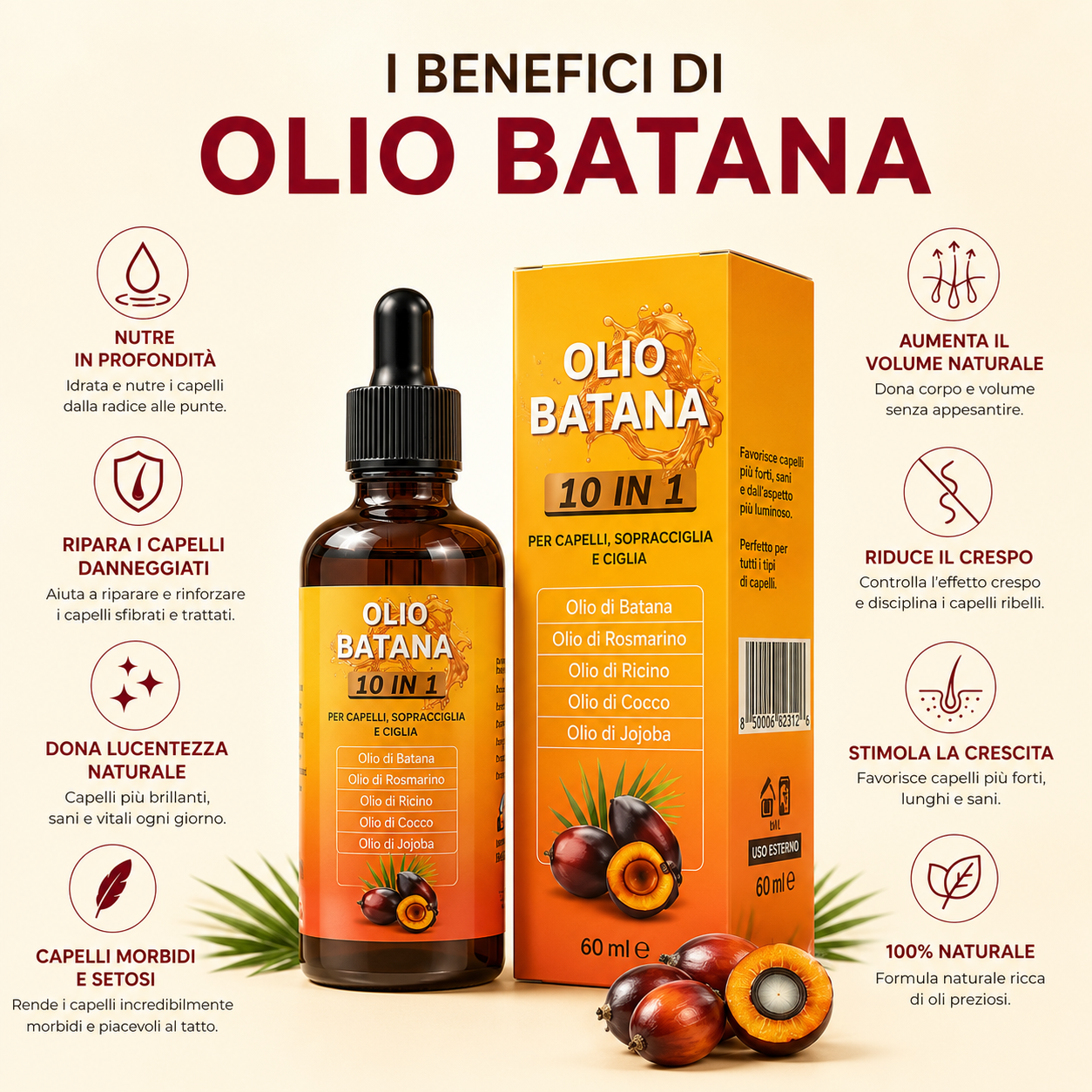 Siero Batana 10 in 1 – Ripara, Nutre e Rivitalizza i Tuoi Capelli