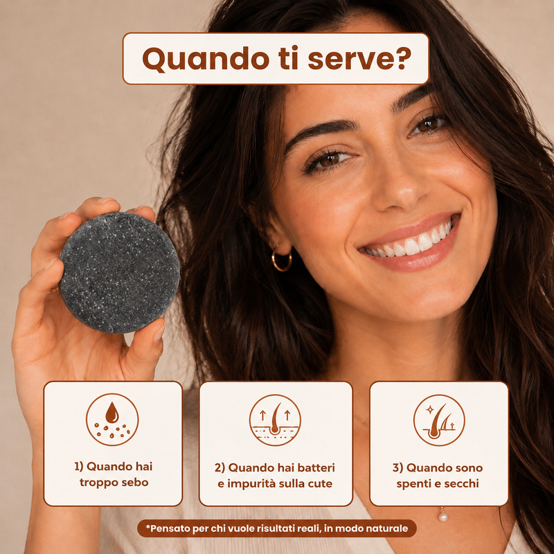 Shampoo solido purificante