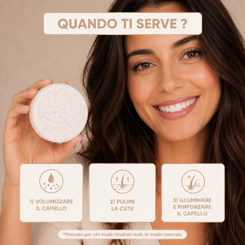 Shampoo solido volumizzante
