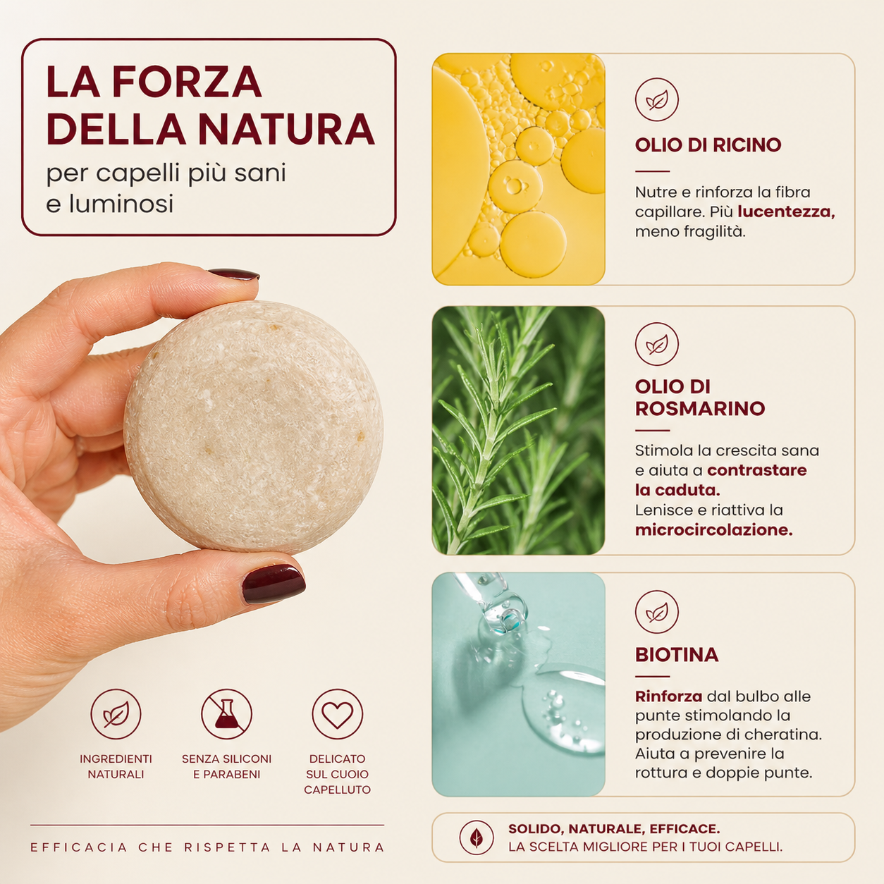 Shampoo solido rivitalizzante al rosmarino