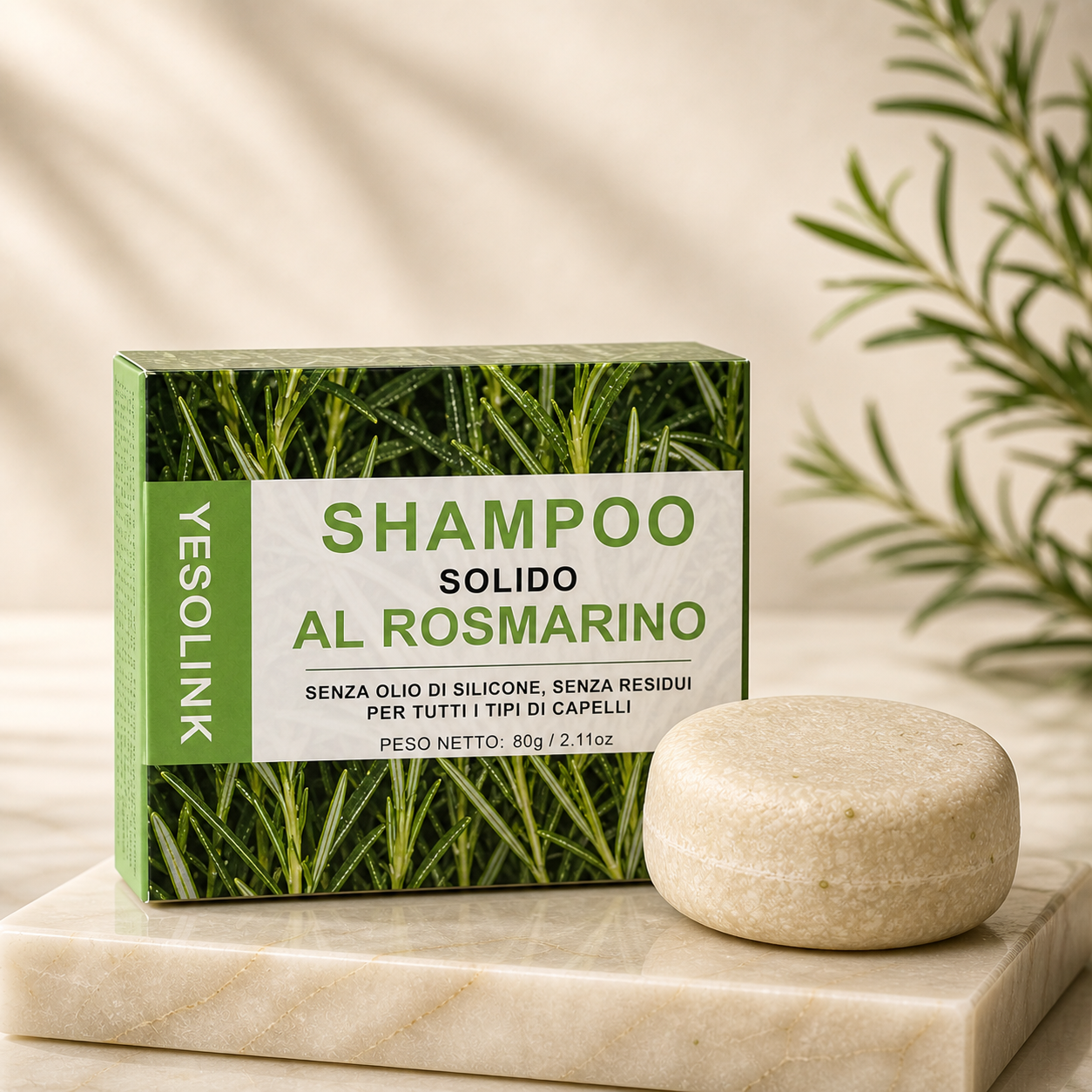 Shampoo solido rivitalizzante al rosmarino